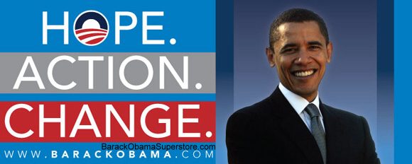 FABULOUS BARACK OBAMA OVERSIZE CAMPAIGN BANNER - COLLECTIBLE 4
