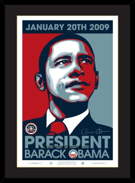 EXCELLENT FRAMED COMMEMORATIVE BARACK OBAMA PRESIDENTIAL